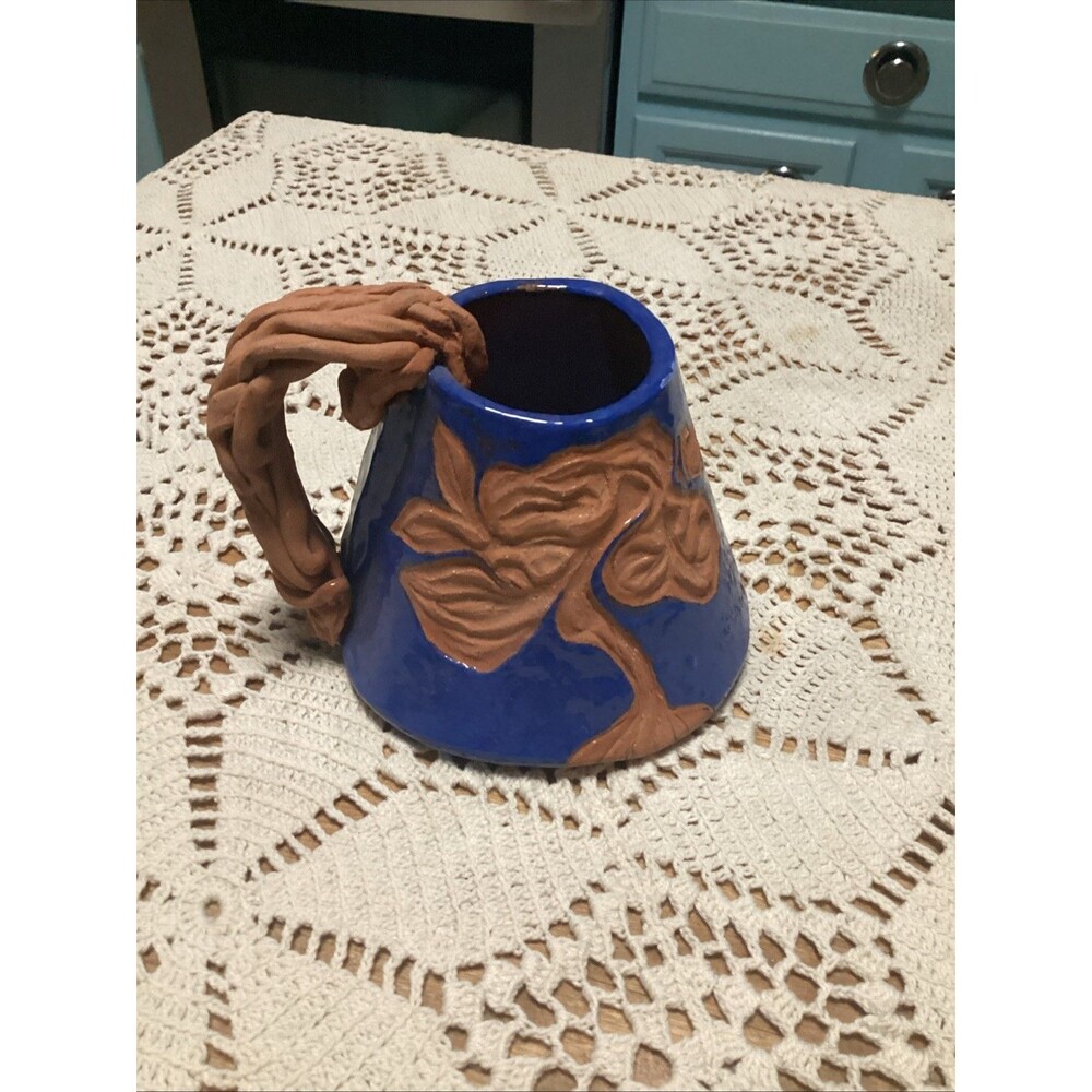 Handmade Unique Blue Glazed Coffee Mug